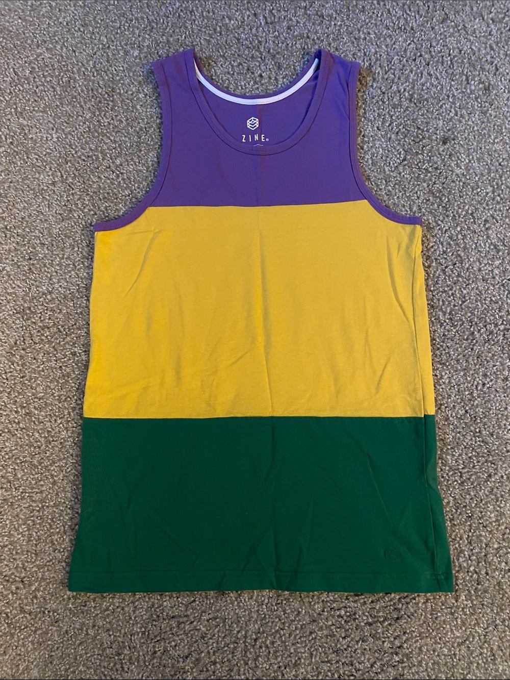 Zine Clothing  Colorblock Tank Top — Purple, Yellow & Green